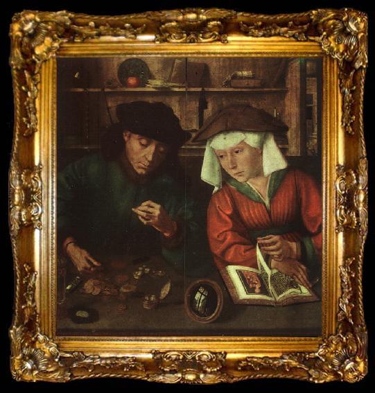 framed  Quentin Massys The Moneylender and his Wife, ta009-2